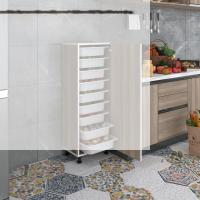 Kenzlife sepetli mutfak dolabı ruberukapak crd 122x45x30 kapaklı banyo çamaşır beyaz 9 lu sepet