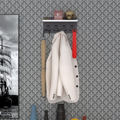 Kenzlife elbise askılığı askılık vettini38 gri 20*038*12 siyah 4 adet askı portmanto