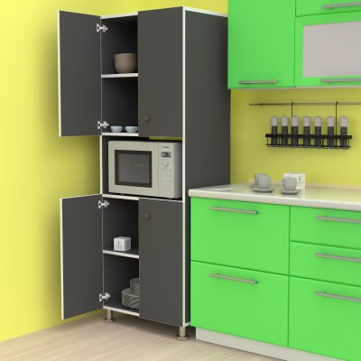 Kenzlife fırın dolabı bedriye gri 185*66*45 mutfak banyo kiler ofis