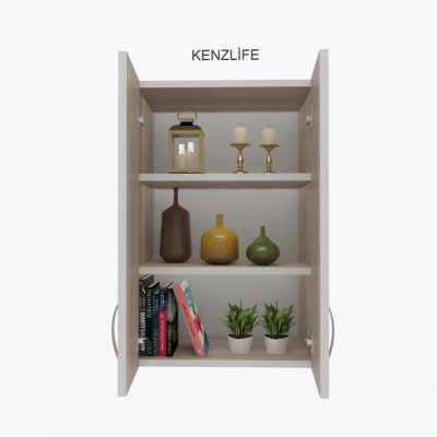 Kenzlife mutfak dolabı idil  090.060.32 crd 2 raflı kapaklı  ofis banyo kiler evrak kitaplık
