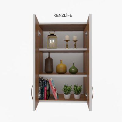 Kenzlife mutfak dolabı idil  090.060.32 cvz 2 raflı kapaklı  ofis banyo kiler evrak kitaplık