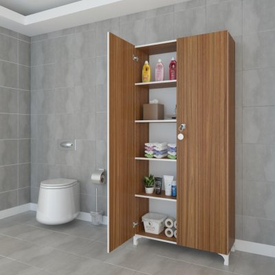 Kenzlife 2 kapılı dolap çilem 188*090*032 cvz kilitli ayaklı banyo mutfak ofis kitaplık ayakkabılık kiler