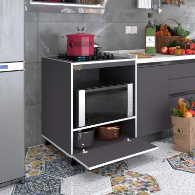 Kenzlife ocak dolabı şehrazat gri 85*70*60 XLARGE kapaklı hazır mutfak ankastre gömme ocak için