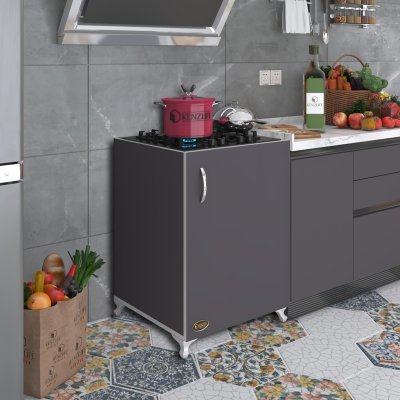 Kenzlife ocak dolabı benek gri 85*60*56 hazır mutfak ankastre gömme ocak için arkalıksız