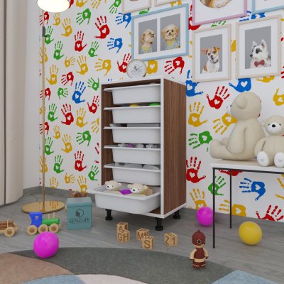 Kenzlife sepetli mutfak dolabı ruberu cvz 086x45x30 banyo oyuncak çamaşır beyaz 6 lı sepet