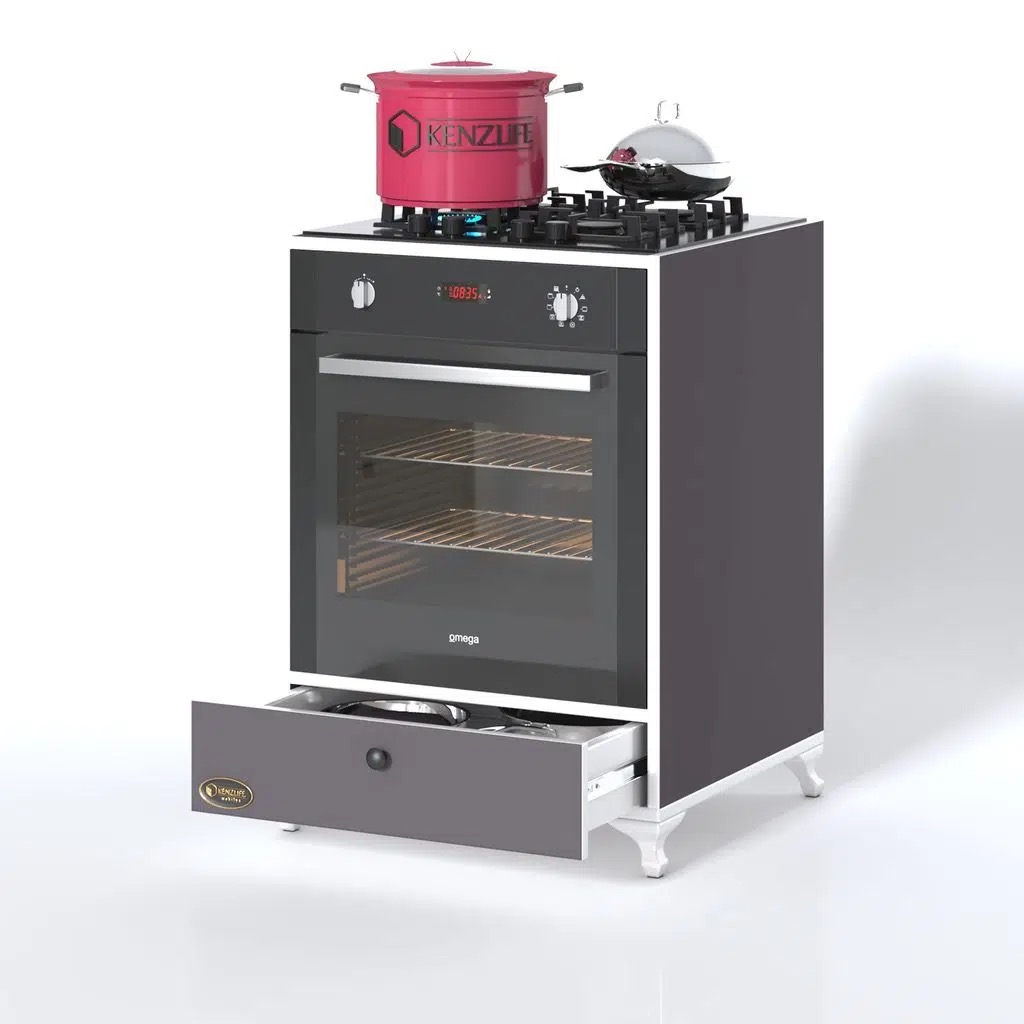 Kenzlife ankastre modülü kabini fosfat gri fırın ocak dolabı çekmeceli ayaklı
