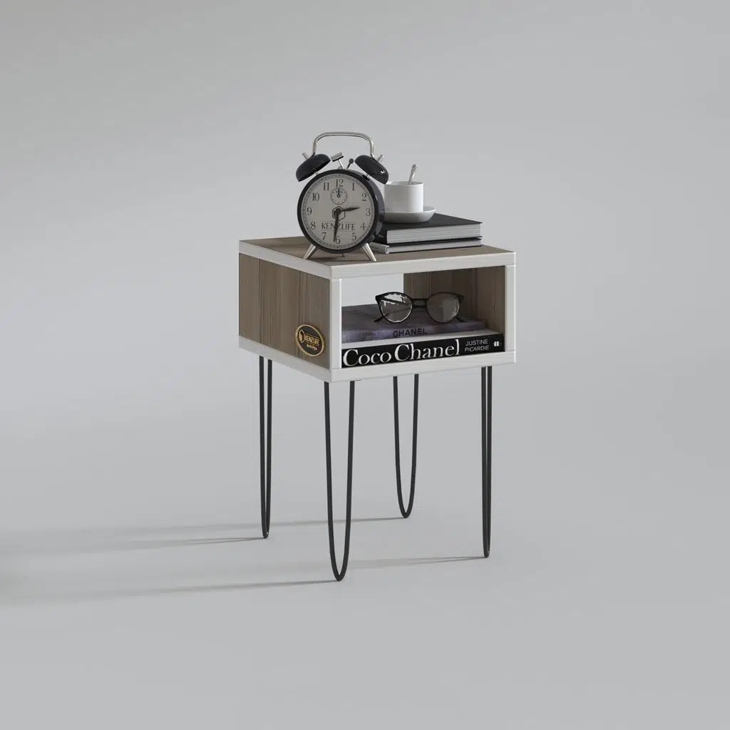 Kenzlife komodin ortense crd komidin 44*29*29 metal ayaklı orta zigon sehpa minik boy (m)