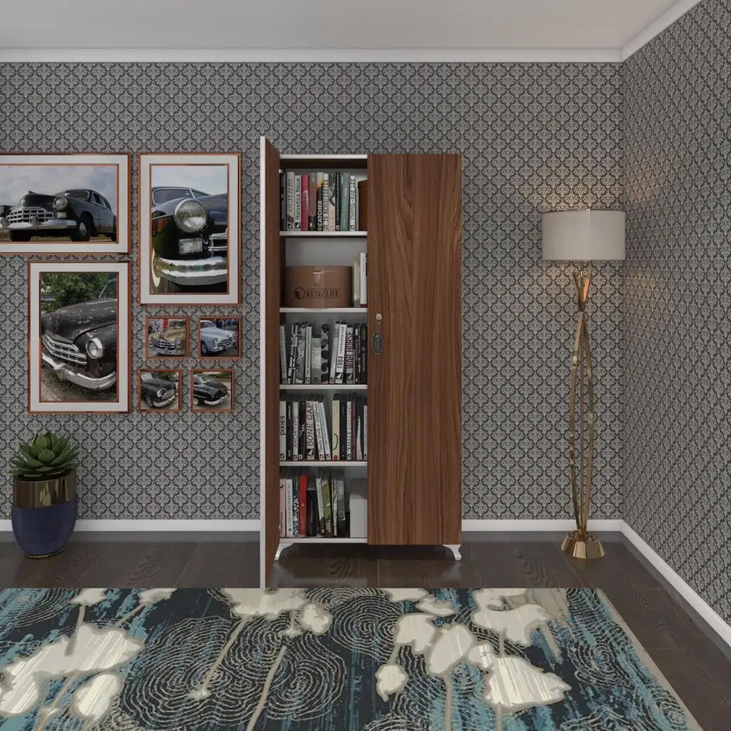 Kenzlife 2 kapılı dolap çilem 188*070*032 cvz kilitli ayaklı banyo mutfak ofis kitaplık ayakkabılık kiler