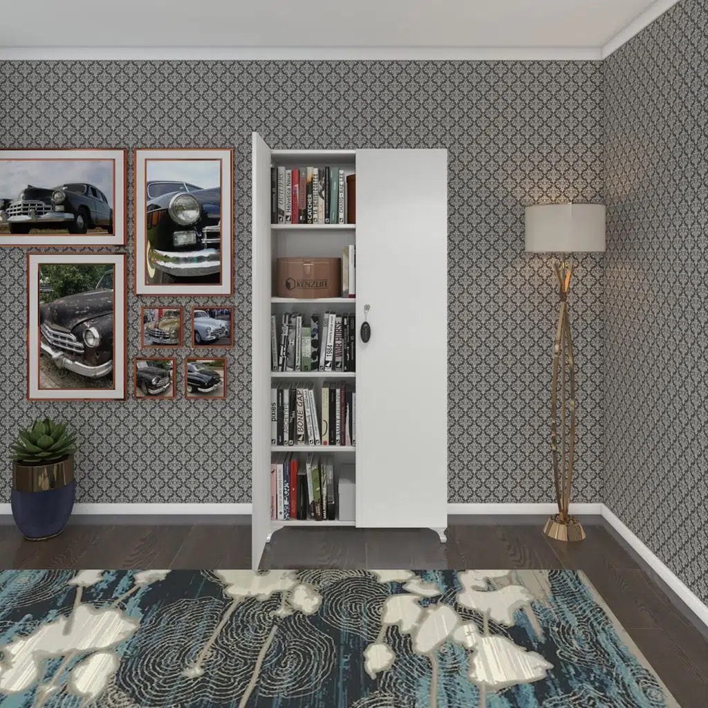 Kenzlife 2 kapılı dolap çilem 188*090*032 byz kilitli ayaklı banyo mutfak ofis kitaplık ayakkabılık kiler