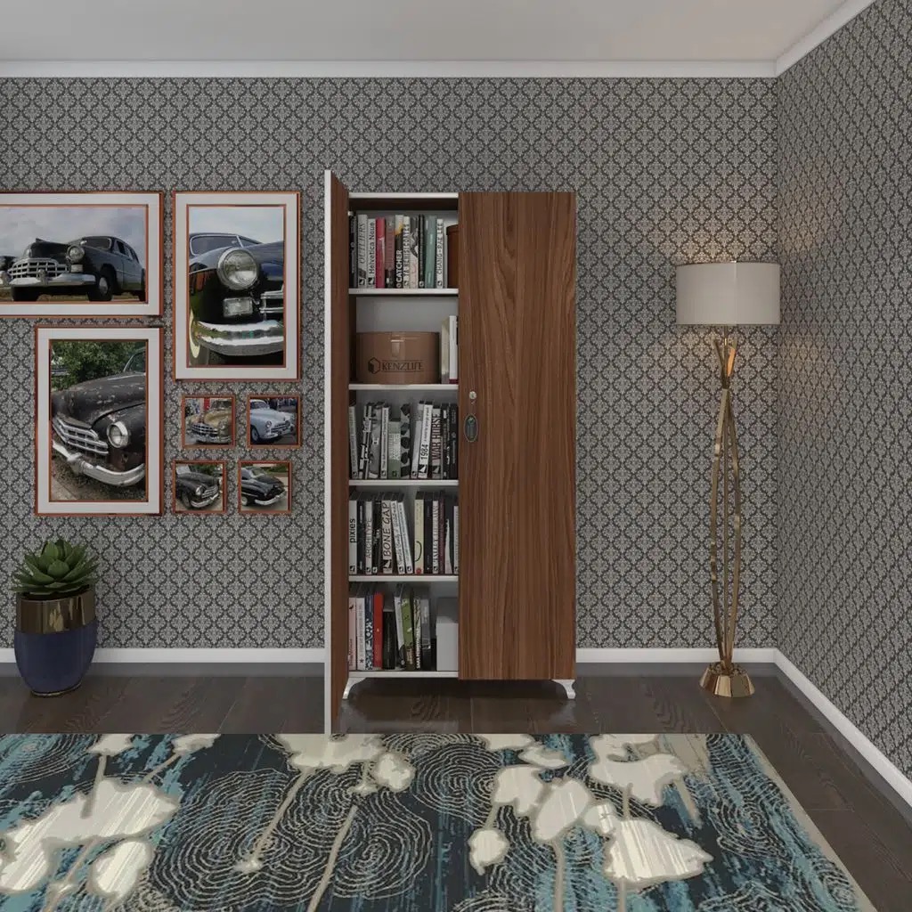 Kenzlife 2 kapılı dolap çilem 188*090*032 cvz kilitli ayaklı banyo mutfak ofis kitaplık ayakkabılık kiler