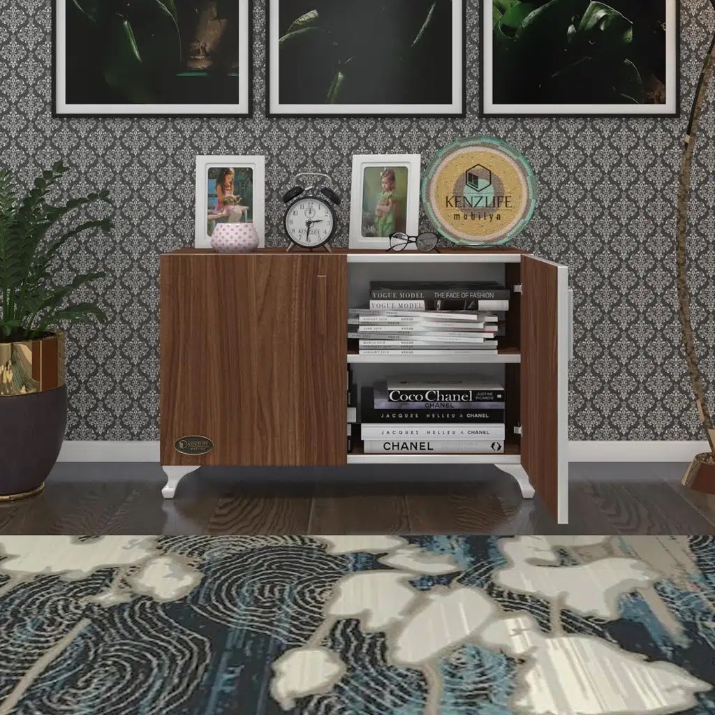 Kenzlife 2 kapılı dolap rabia 048*070*032 cvz kapaklı ayaklı banyo mutfak ofis kitaplık ayakkabılık kiler