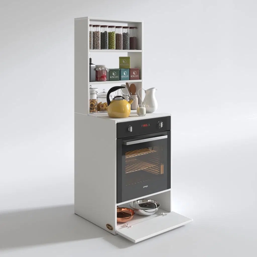 Kenzlife ankastre fırın dolabı bengisu byz 165*60*56 mutfak kapaklı