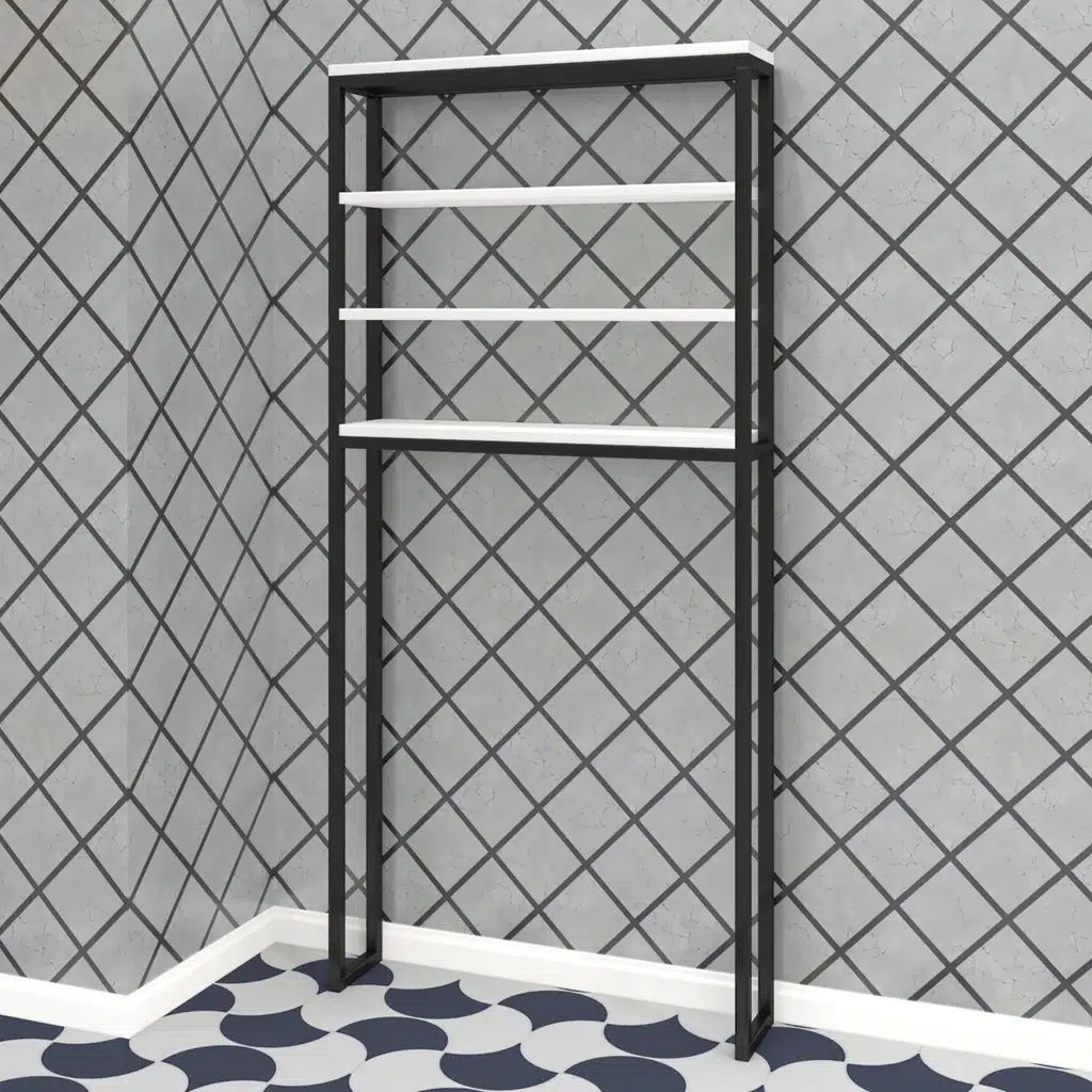 Bakbudaiyi banyo klozet dolabı abadan byzsyh 135*050*20 mat suntalam metal siyah boya