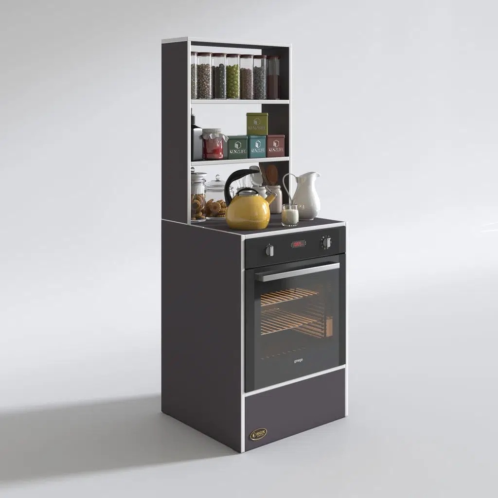 Kenzlife ankastre fırın dolabı esmacan gri 165*60*56 mutfak eko düz