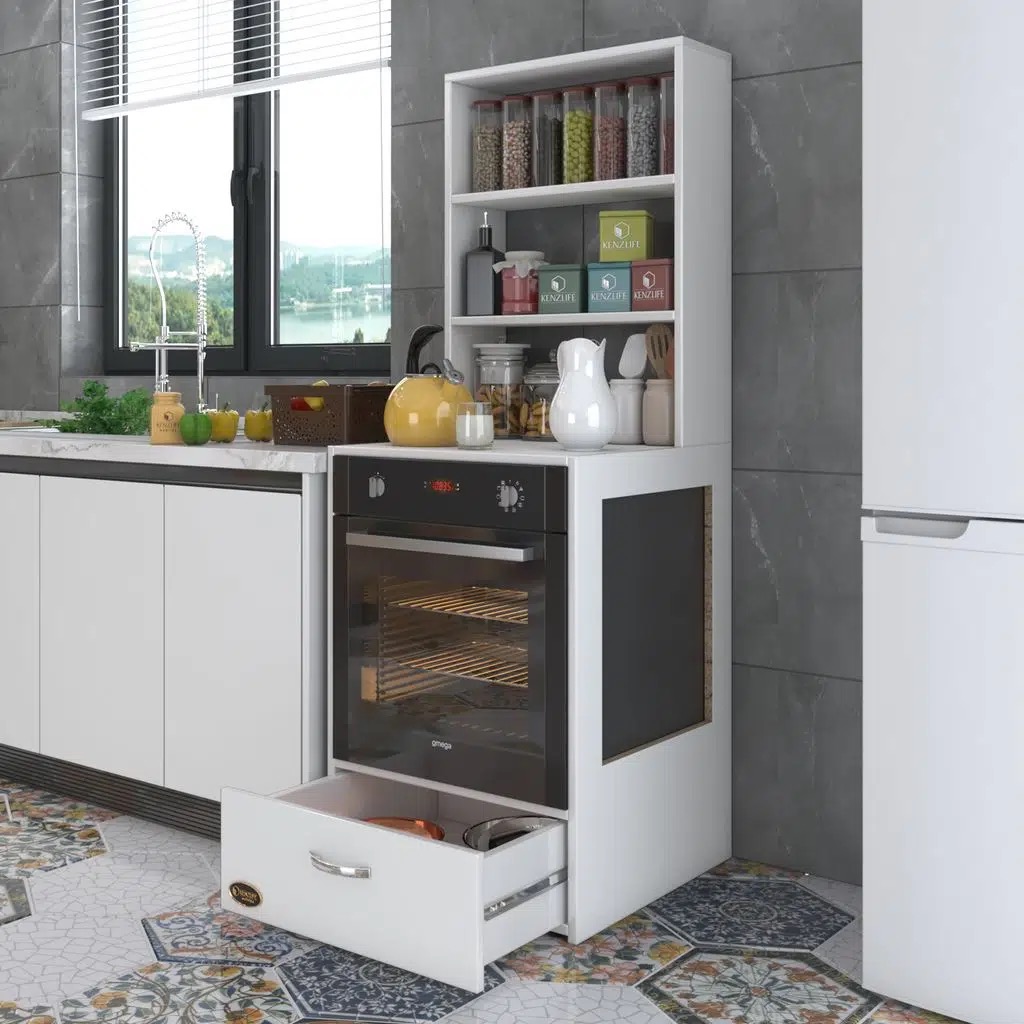 Kenzlife ankastre fırın dolabı gönül byz 165*60*56 mutfak çekmeceli