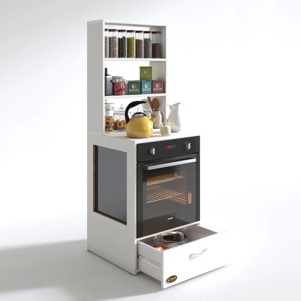 Kenzlife ankastre fırın dolabı gönül byz 165*60*56 mutfak çekmeceli