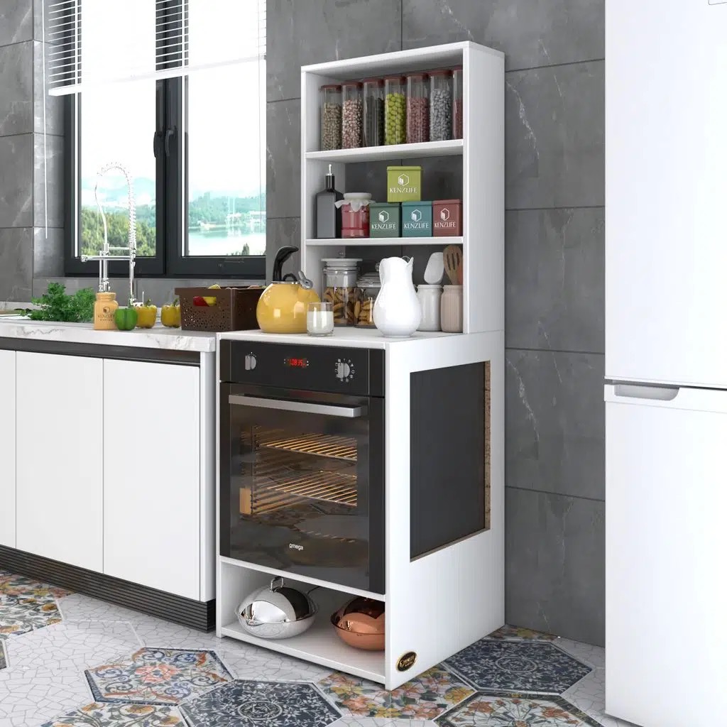 Kenzlife ankastre fırın dolabı ismihan byz 165*60*56 mutfak raflı