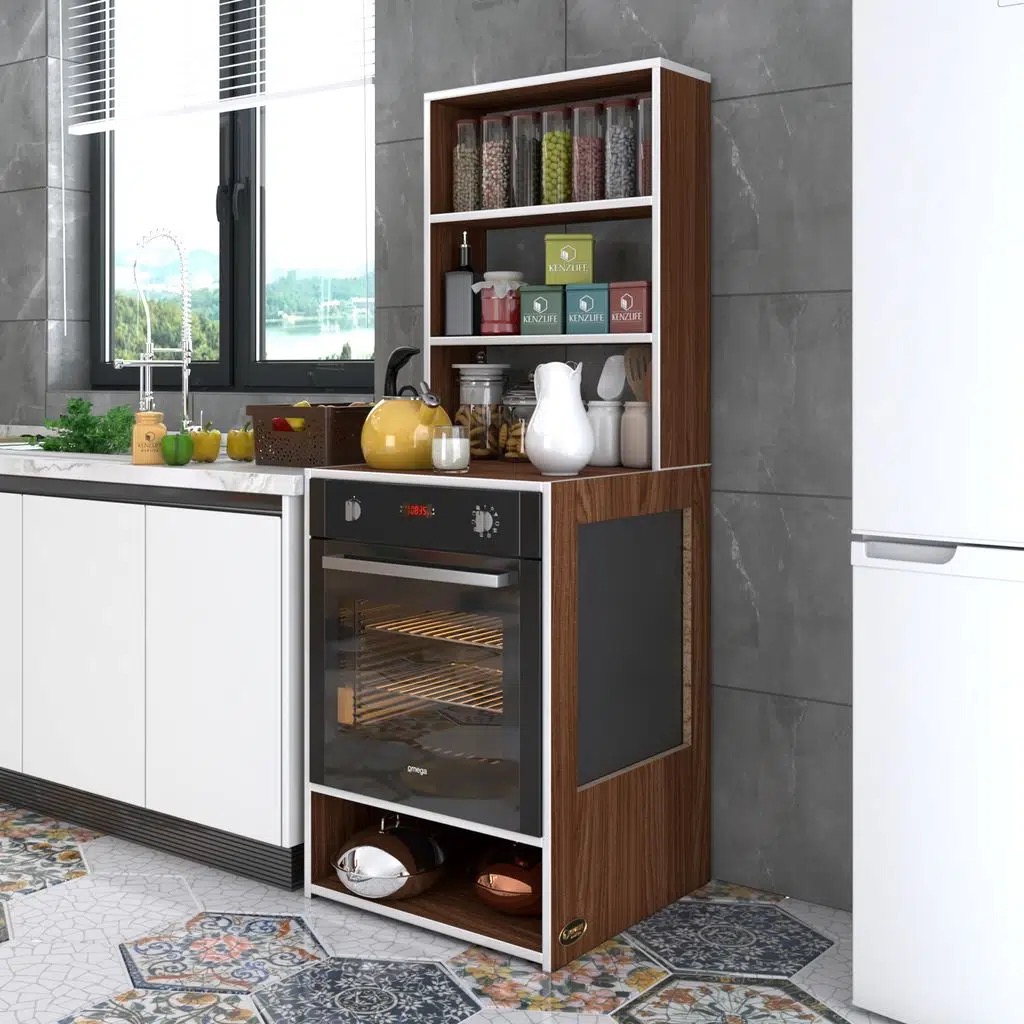 Kenzlife ankastre fırın dolabı ismihan cvz 165*60*56 mutfak raflı