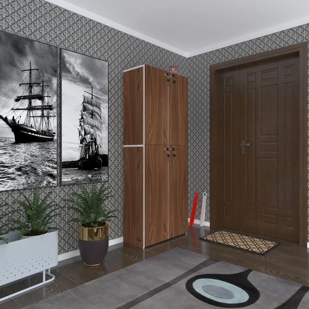 Kenzlife ayakkabılık ayakkabı dolabı kilitli gutan cvz 180*70*32 kapaklı ofis dolabı iki bölme