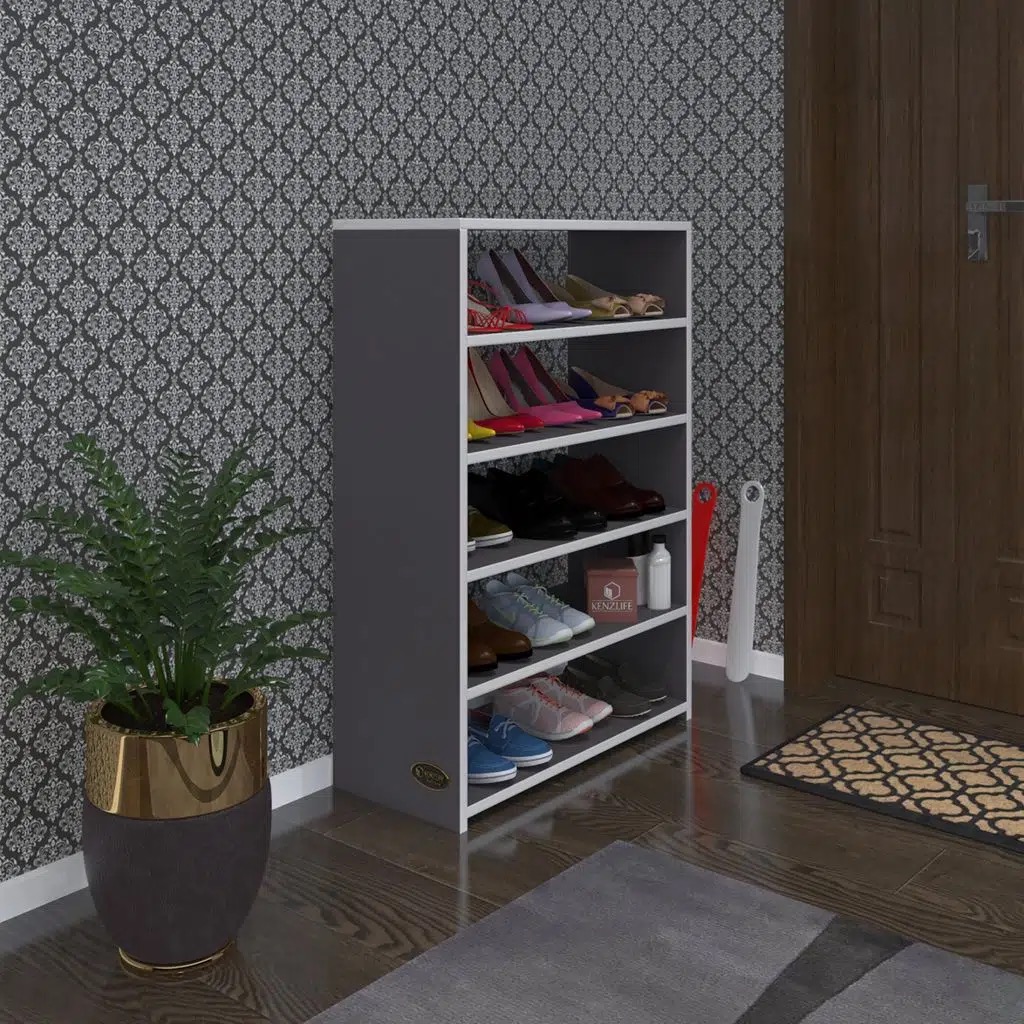 Kenzlife ayakkabılık ayakkabı dolabı kilitli gutan gri 100*70*32 kapaklı ofis dolabı