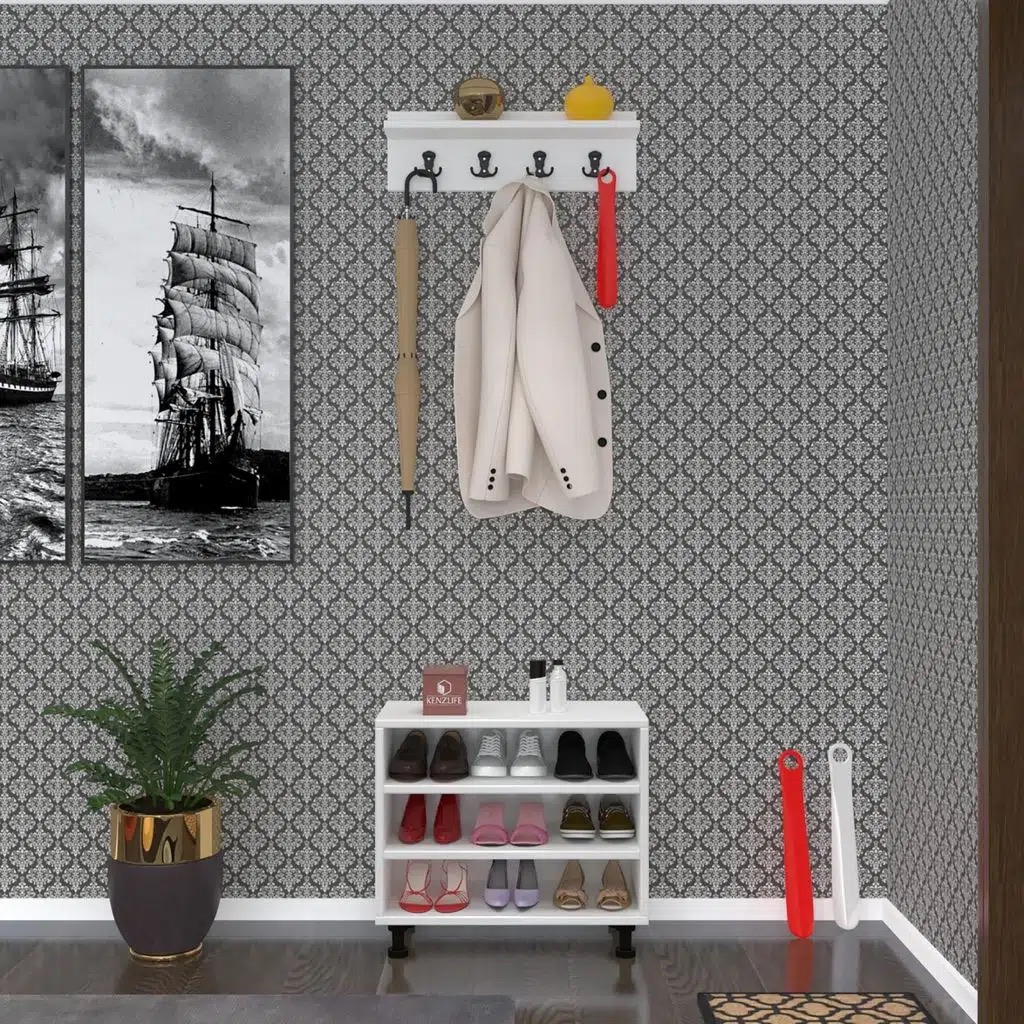 Kenzlife ayakkabılık başmak3 byz 53*060*30 kapaksız 3 raflı 9 çift ayakkabı kapasitesi