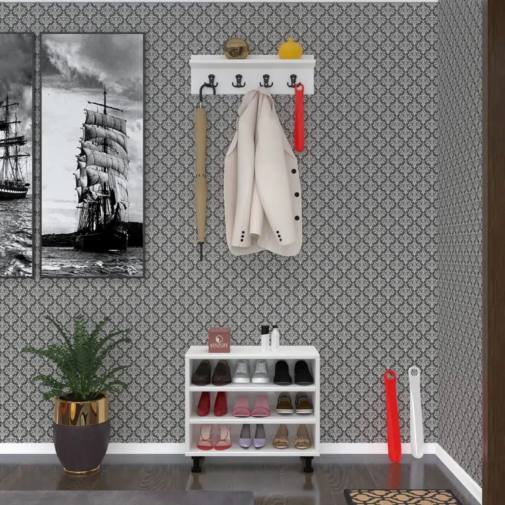 Kenzlife ayakkabılık cimcime3 byzbyz 53*060*32 kapaklı 3 raflı 9 çift ayakkabı kapasitesi