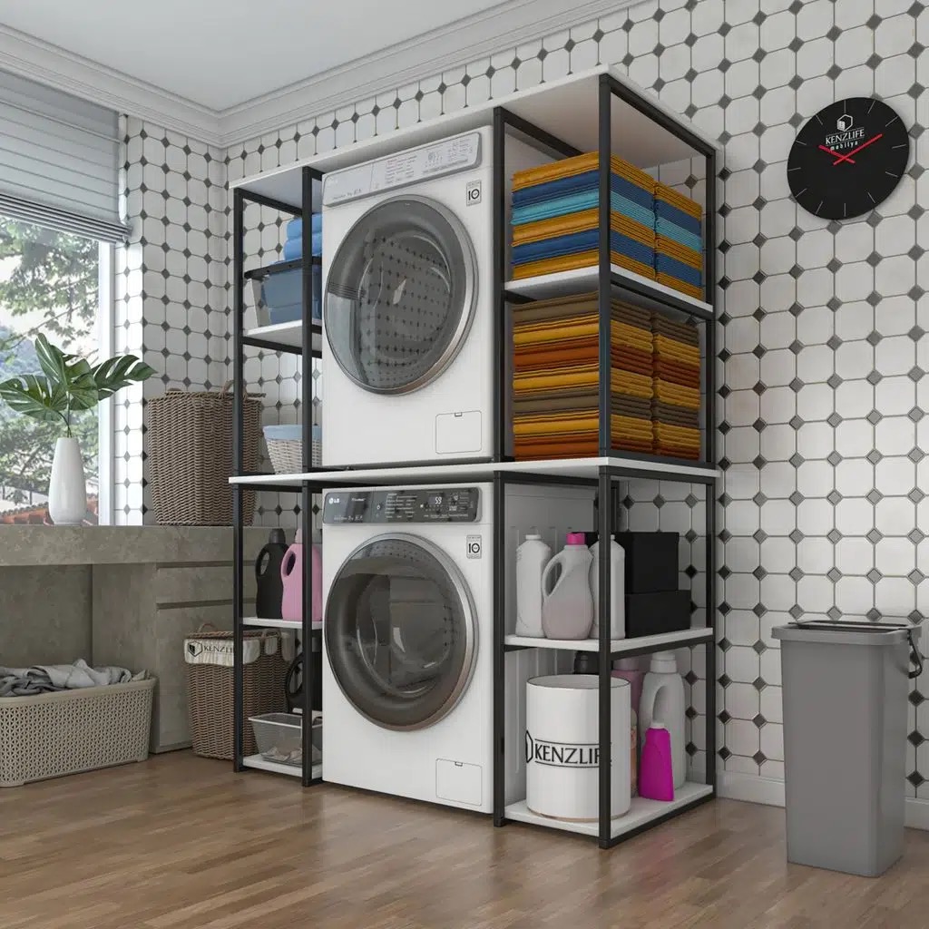 Bakbudaiyi çamaşır kurutma makinesi dolabı balandı byzsyh 180*130*60 mat suntalam metal siyah boya