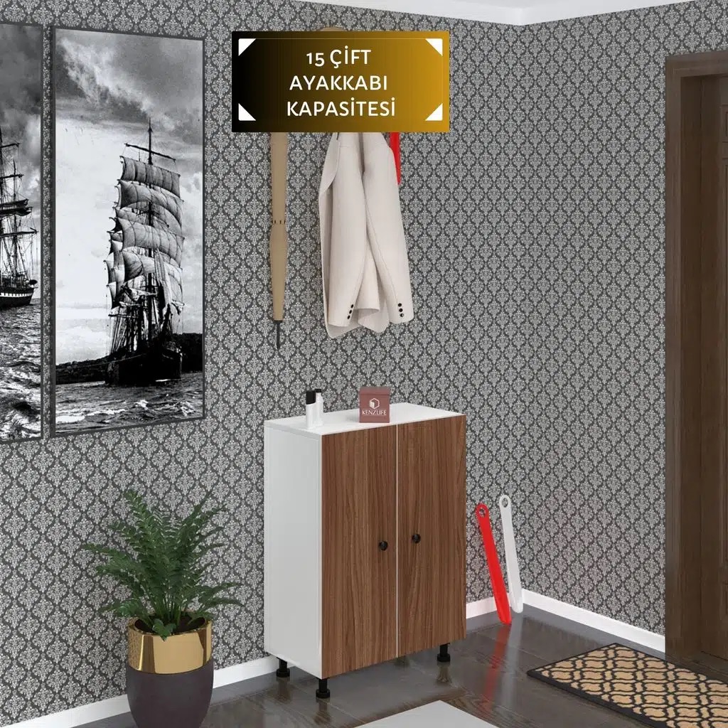 Kenzlife ayakkabılık cimcime5 cvzbyz 83*060*32 kapaklı 5 raflı 15 çift ayakkabı kapasitesi