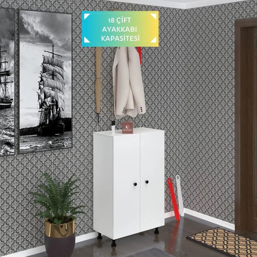 Kenzlife ayakkabılık cimcime6 byzbyz 98*060*32 kapaklı 6 raflı 18 çift ayakkabı kapasitesi