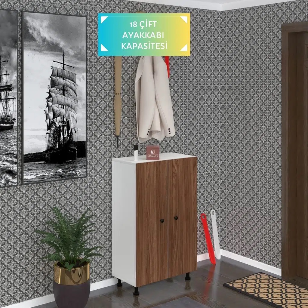 Kenzlife ayakkabılık cimcime6 cvzbyz 98*060*32 kapaklı 6 raflı 18 çift ayakkabı kapasitesi