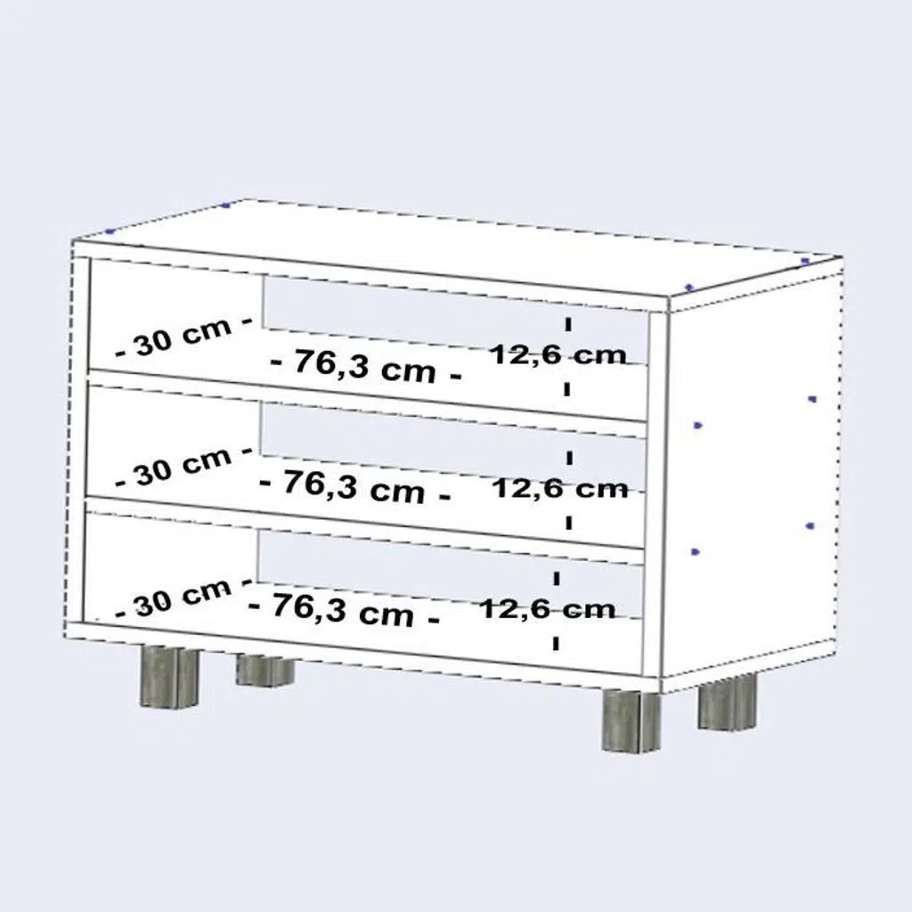 Kenzlife ayakkabılık çapula3 byz 53*080*30 kapaksız 3 raflı 12 çift ayakkabı kapasitesi