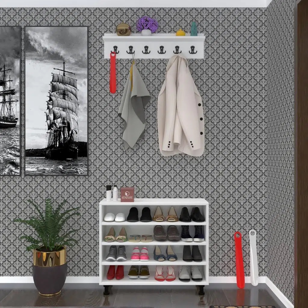 Kenzlife ayakkabılık çapula4 byz 68*080*30 kapaksız 4 raflı 16 çift ayakkabı kapasitesi