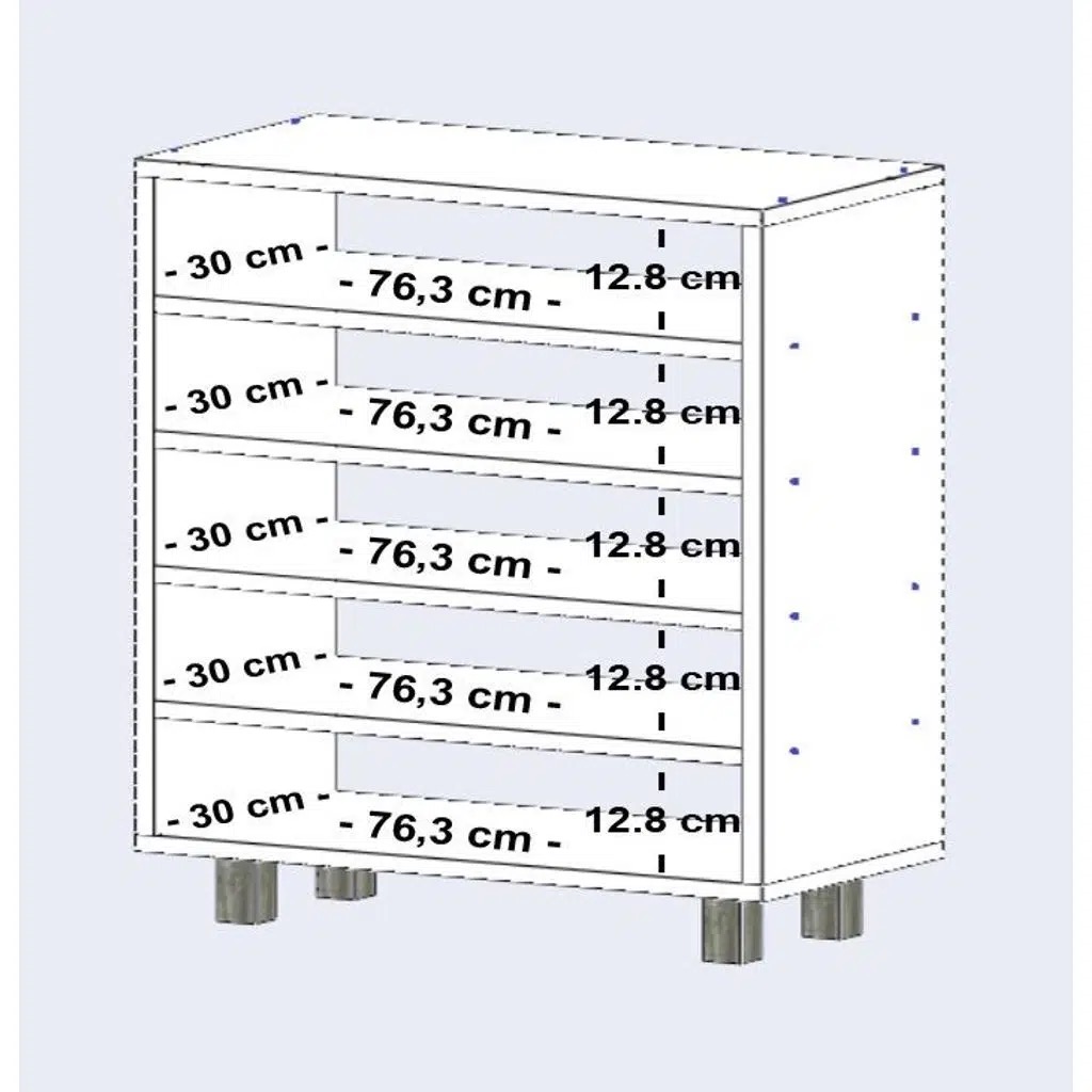 Kenzlife ayakkabılık çapula5 byz 83*080*30 kapaksız 5 raflı 20 çift ayakkabı kapasitesi