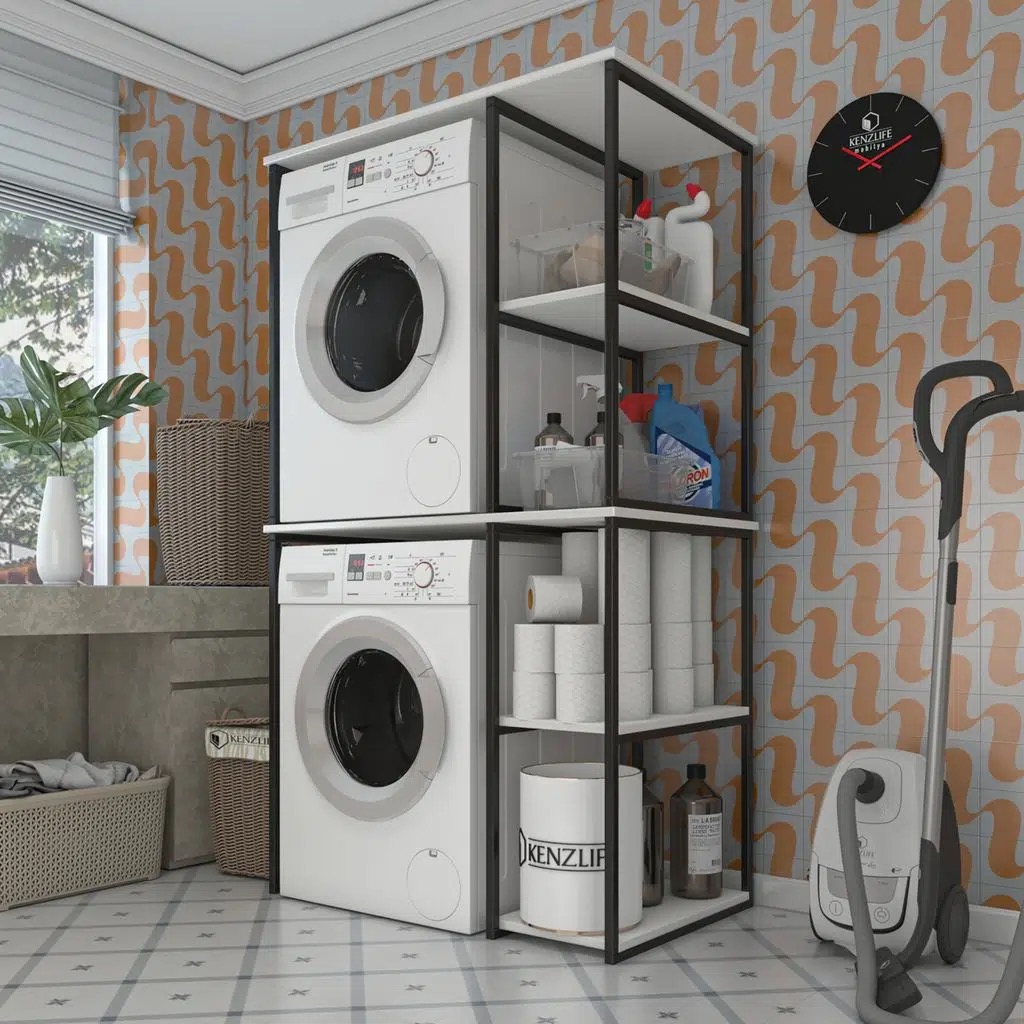 Bakbudaiyi çamaşır kurutma makinesi dolabı nadle byzsyh 180*100*60 mat suntalam metal siyah boya