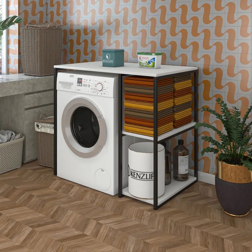 Bakbudaiyi çamaşır kurutma makinesi dolabı ninova byzsyh 090*100*60 mat suntalam metal siyah boya