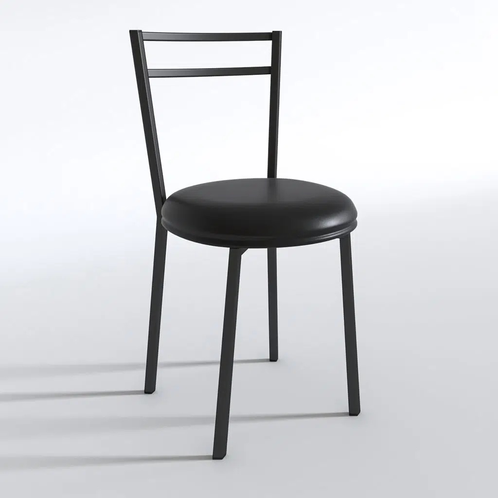 Bakbudaiyi metal sandalye masum 1 li syhsyh mutfak sandalyesi suni deri siyah minder siyah boya metal