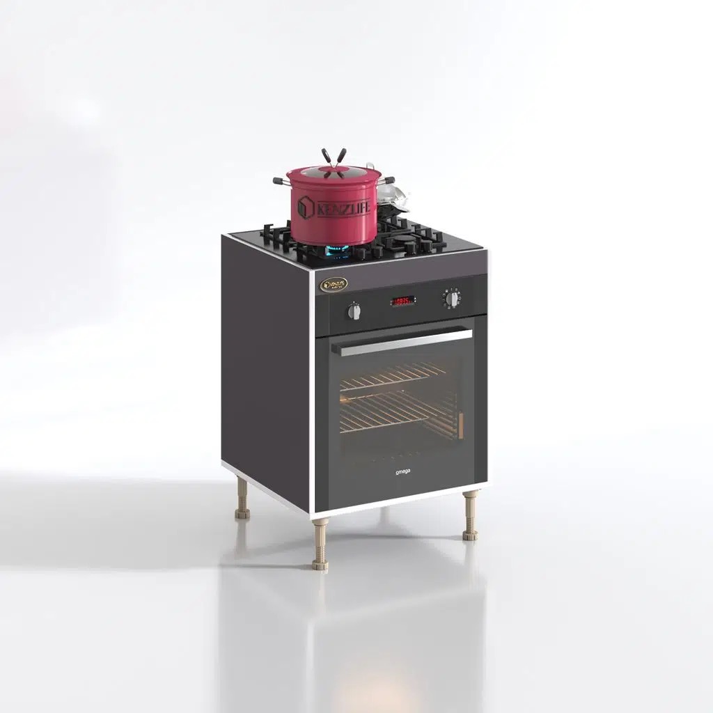 Kenzlife ankastre modülü kabini lev yaşin gri 89-81*60*56 fırın ocak dolabı ayarlı ayaklı