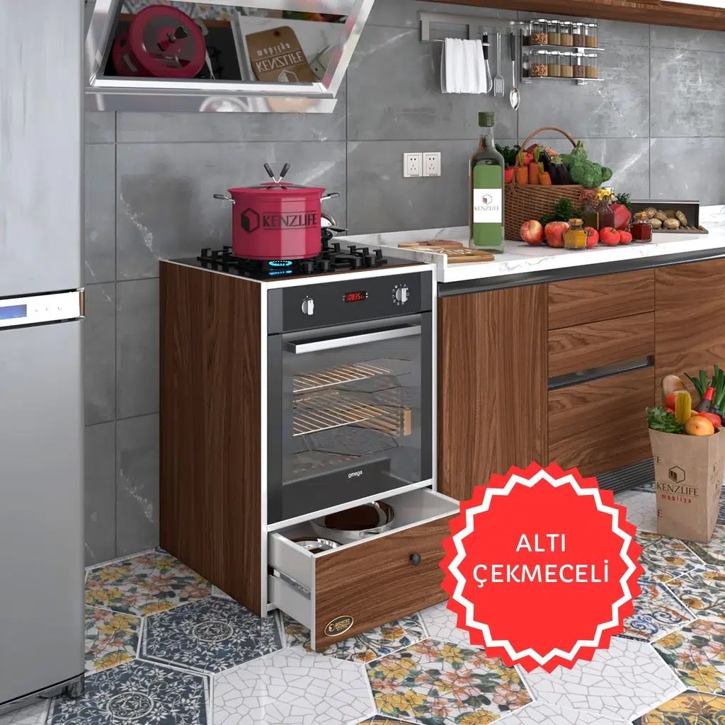 Kenzlife ankastre modülü kabini lityum cvz fırın ocak dolabı çekmeceli