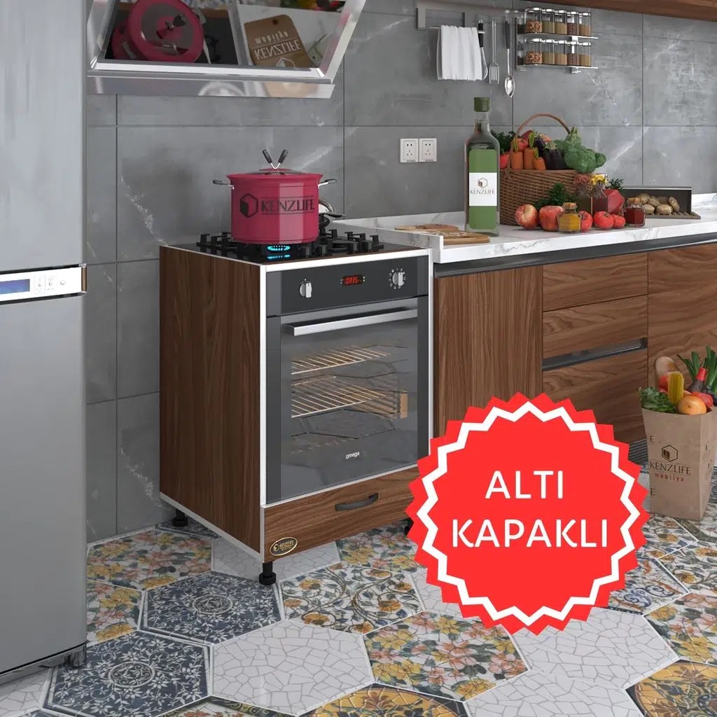 Kenzlife ankastre modülü kabini malik ejder cvz fırın ocak dolabı kapaklı ayarlı ayaklı