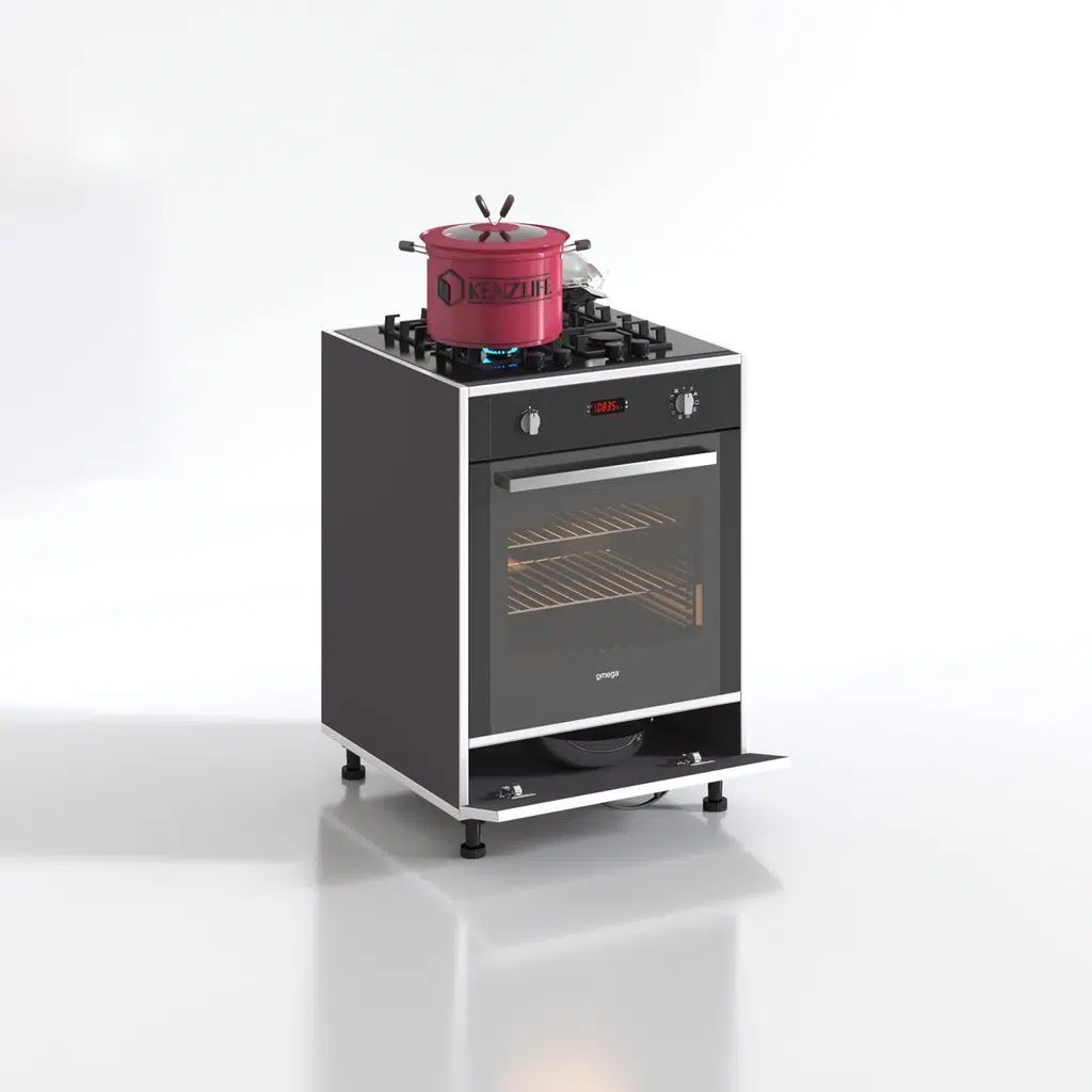 Kenzlife ankastre modülü kabini malik ejder gri fırın ocak dolabı kapaklı ayarlı ayaklı