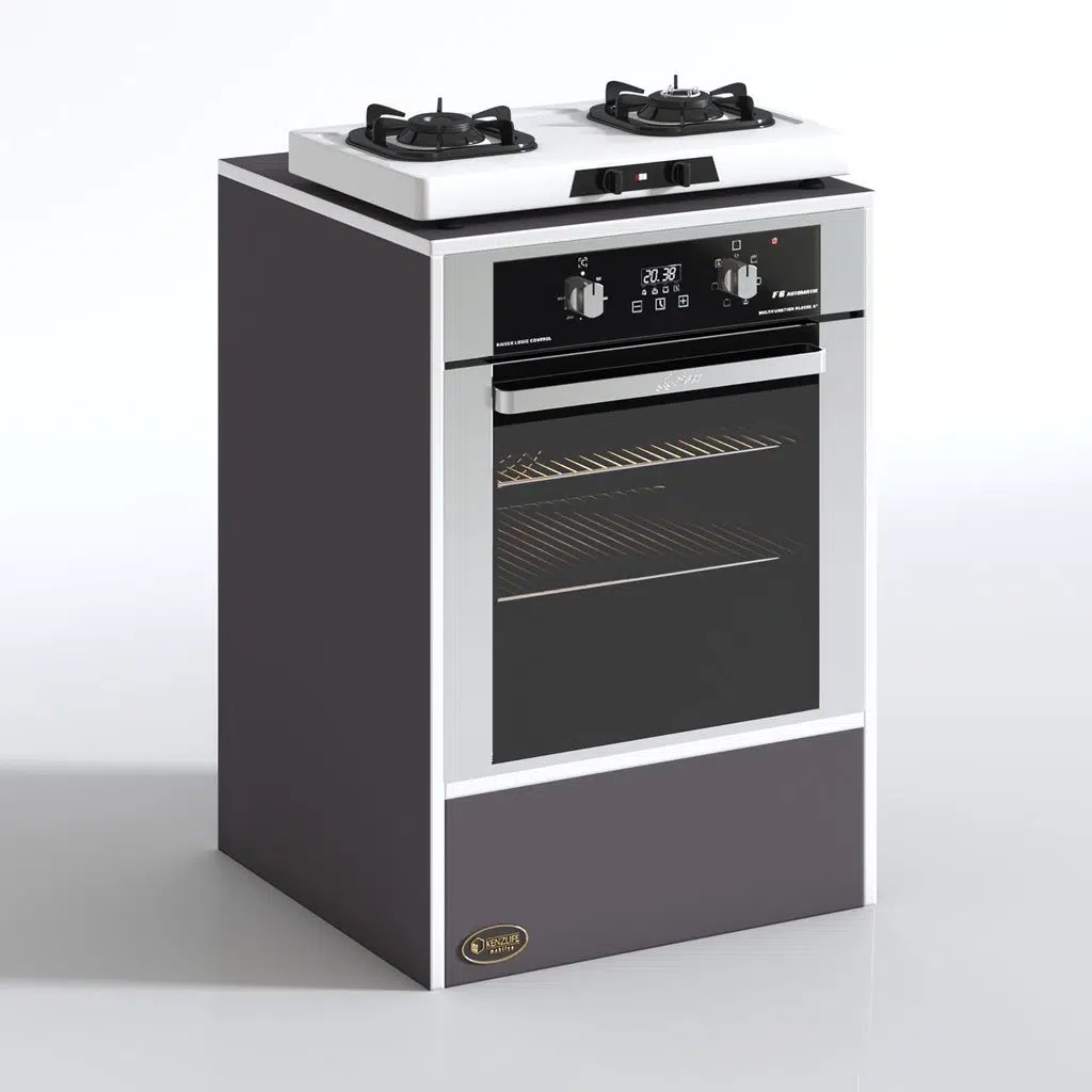 Kenzlife ankastre modülü kabini neon gri fırın ocak dolabı sabit tabla