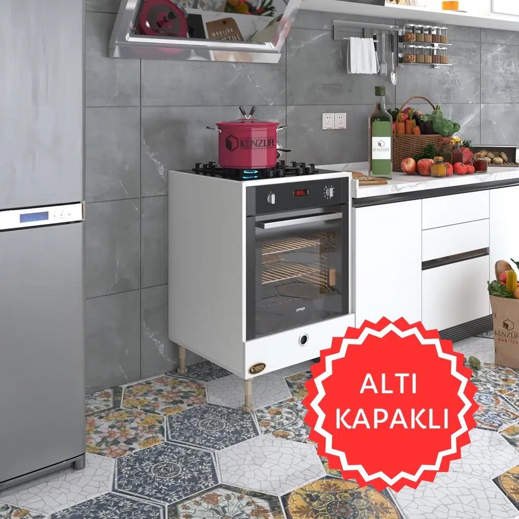 Kenzlife ankastre modülü kabini nobelyum byz fırın ocak dolabı özel boy ayarlı ayaklı kapaklı