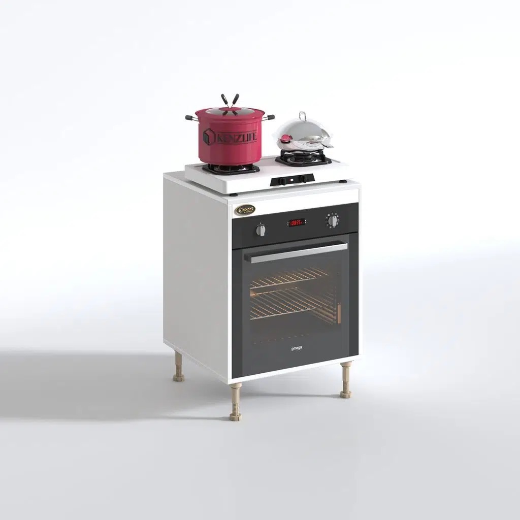 Kenzlife ankastre modülü kabini pança tantra byz 89-81*60*56 fırın ocak dolabı ayarlı ayaklı üstü kapalı