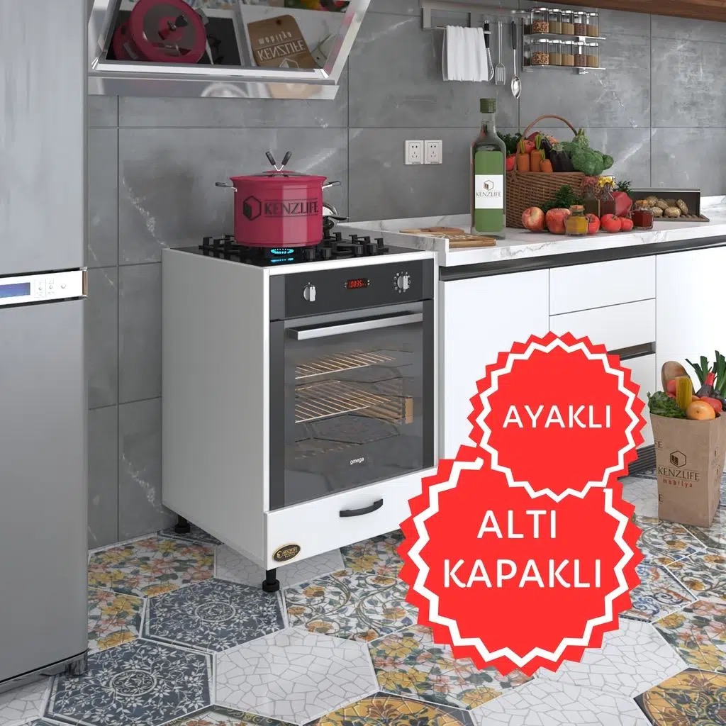 Kenzlife ankastre modülü kabini radon byz fırın ocak dolabı kapaklı ayaklı