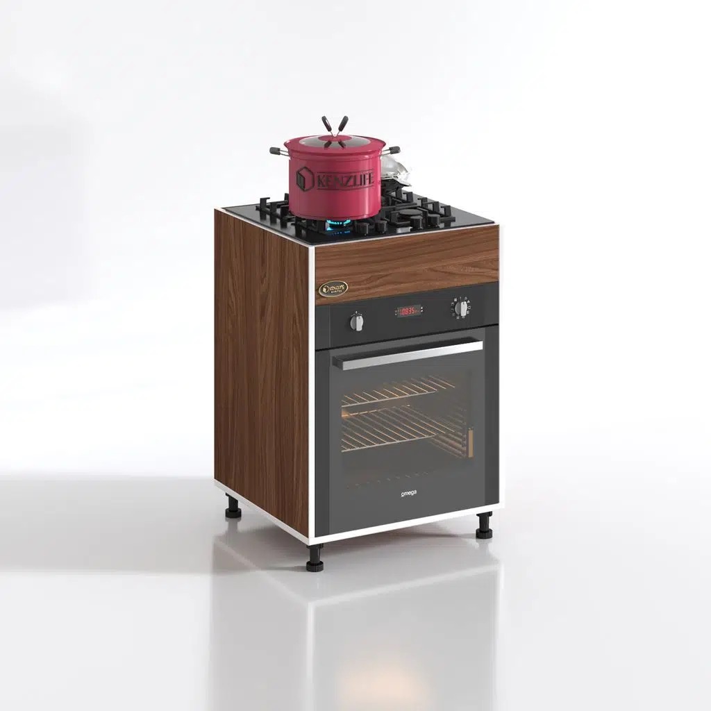 Kenzlife ankastre modülü kabini şirpençe cvz 85*60*56 fırın ocak dolabı ayarlı ayaklı üstten