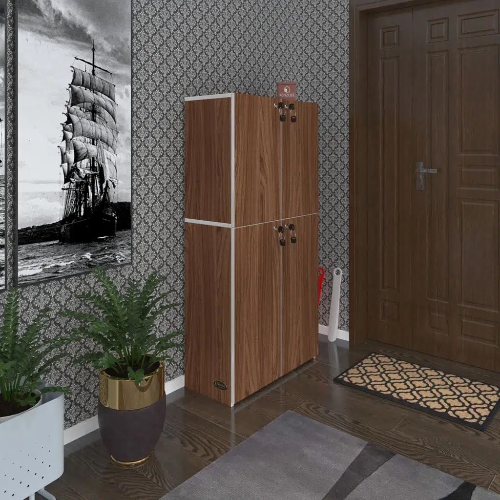 Kenzlife ayakkabılık ayakkabı dolabı kilitli be real cvz 140*70*32 kapaklı arkalıklı ofis dolabı iki bölme