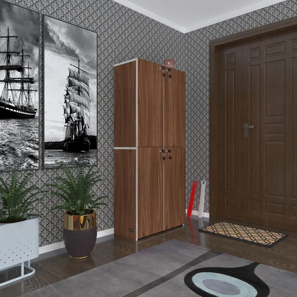 Kenzlife ayakkabılık ayakkabı dolabı kilitli be real cvz 160*70*32 kapaklı arkalıklı ofis dolabı iki bölme