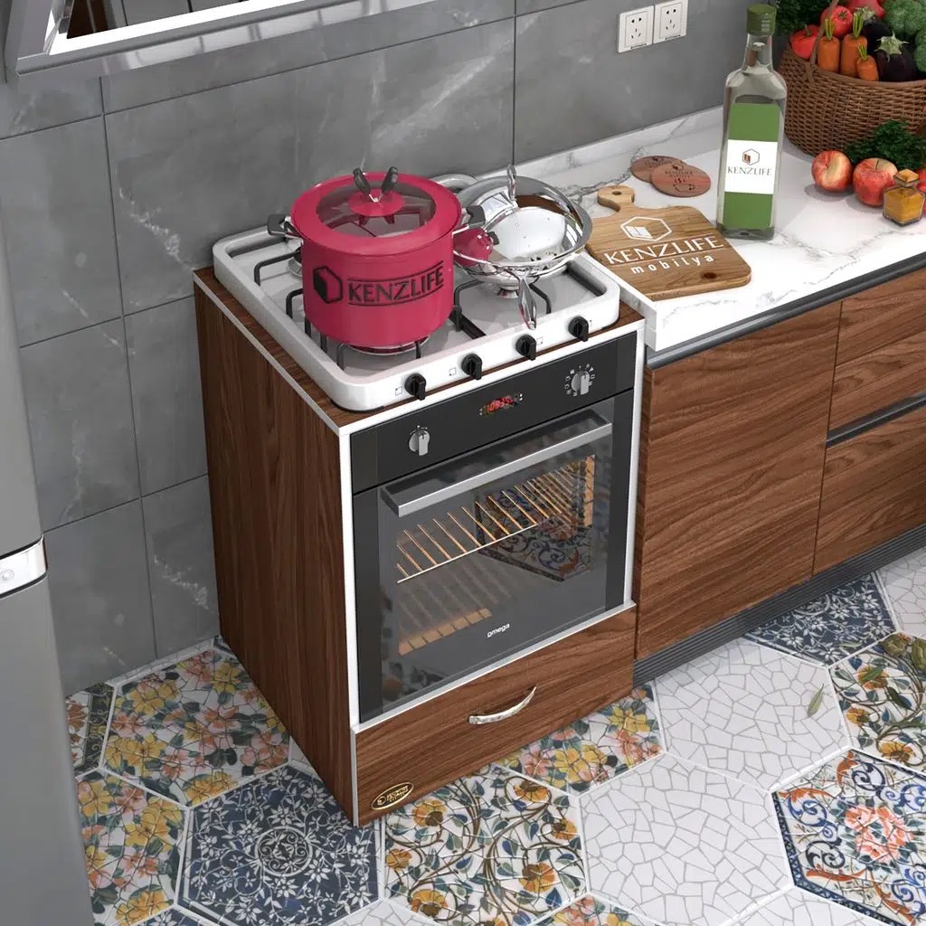 Kenzlife ankastre modülü kabini flor cvz kapaklı fırın ocak dolabı sabit tabla