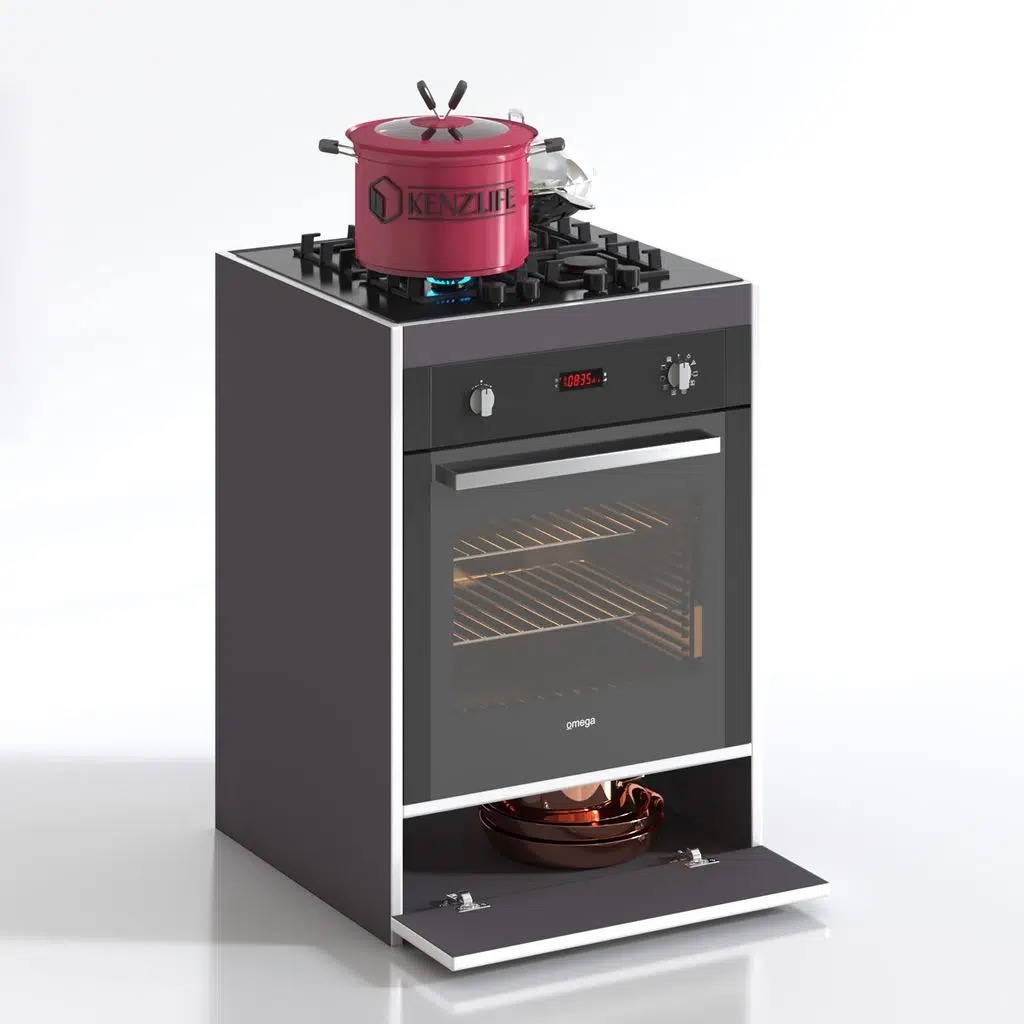 Kenzlife ankastre modülü kabini berilyum gri fırın ocak dolabı kapaklı