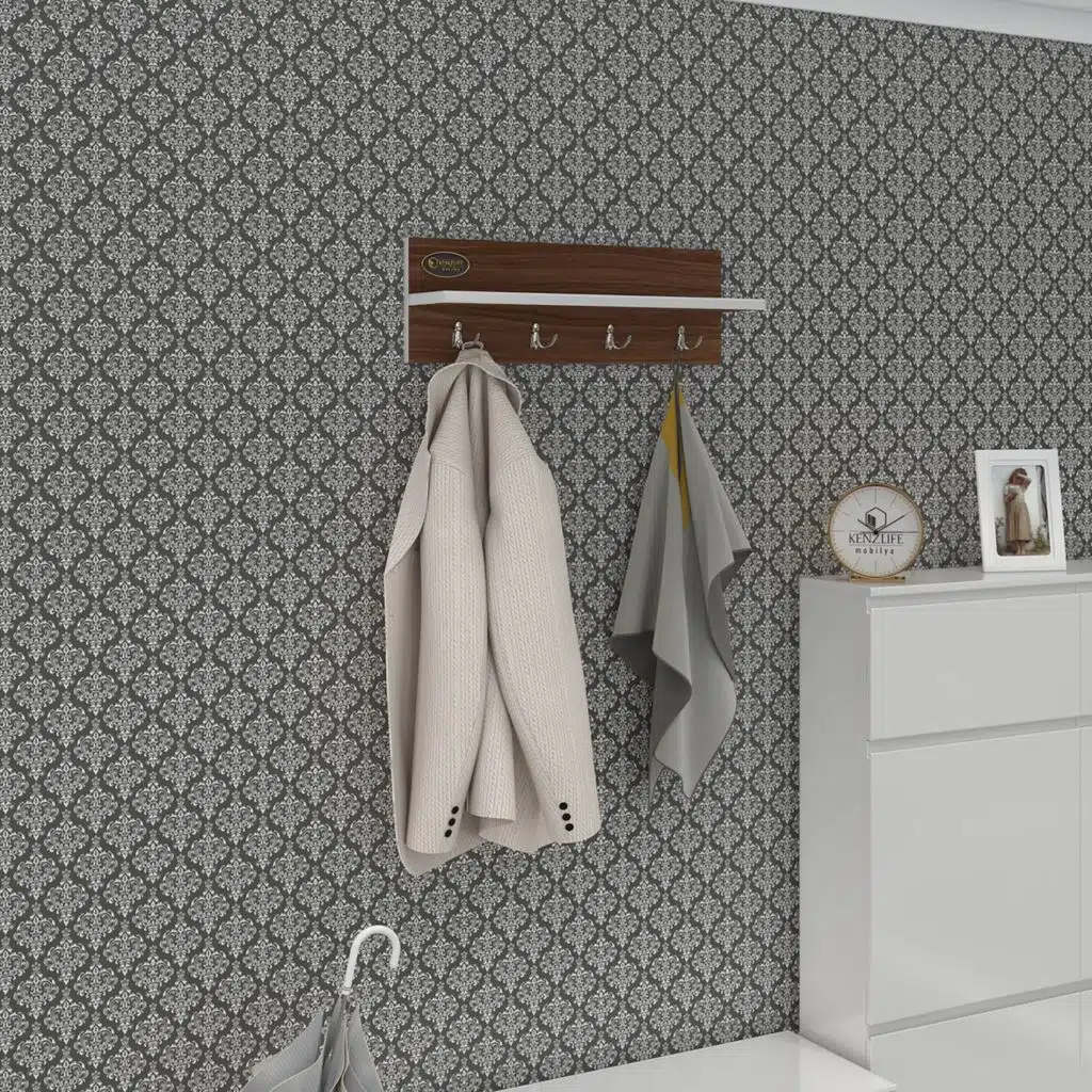 Kenzlife elbise askı askılıklığı çam cvz vestiyer portmanto askı askılık 4 adet